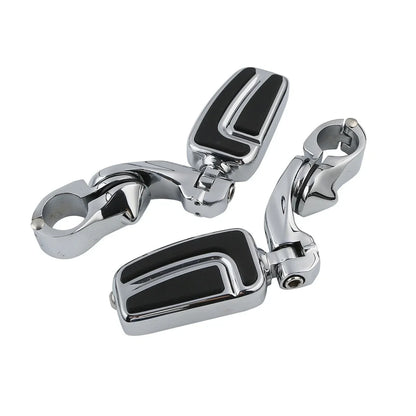 Chrome 1.25'' Short Angled Footpegs for Harley Engine Guards