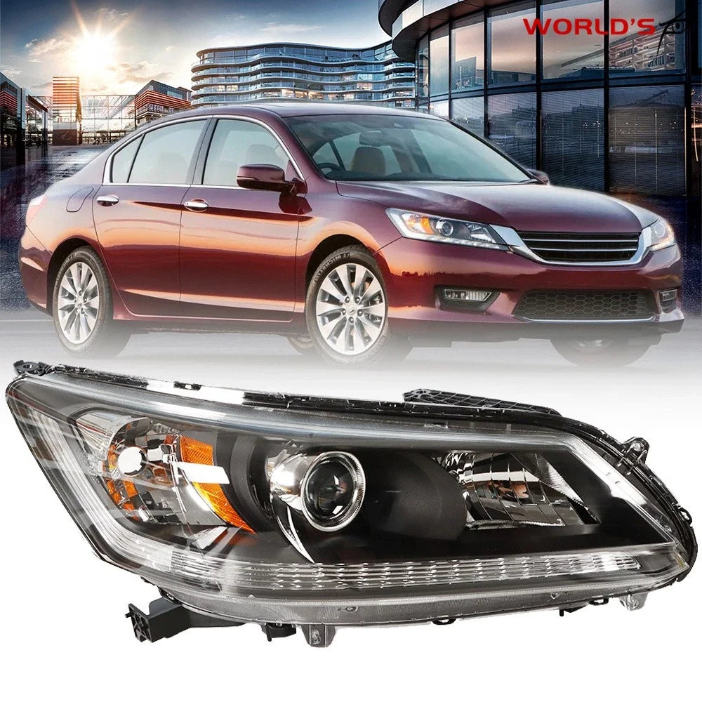 Black Halogen Headlight Assembly for Honda Accord (2013–2015)
