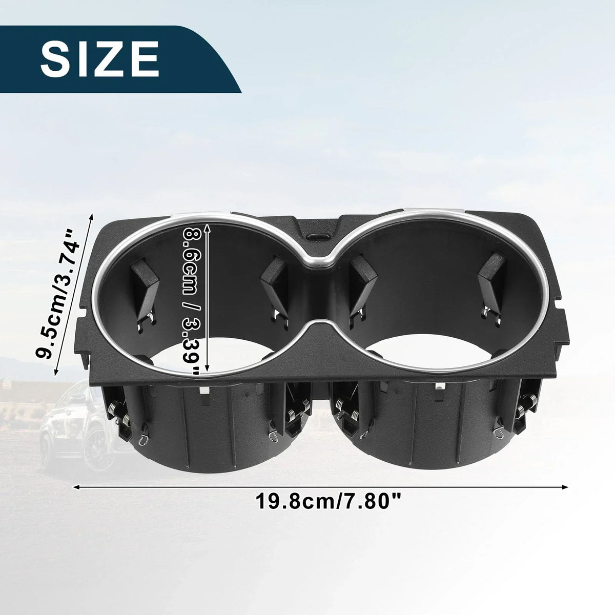 Black Cup Holder for Mercedes-Benz A217 (2012-2018) - Practical Design