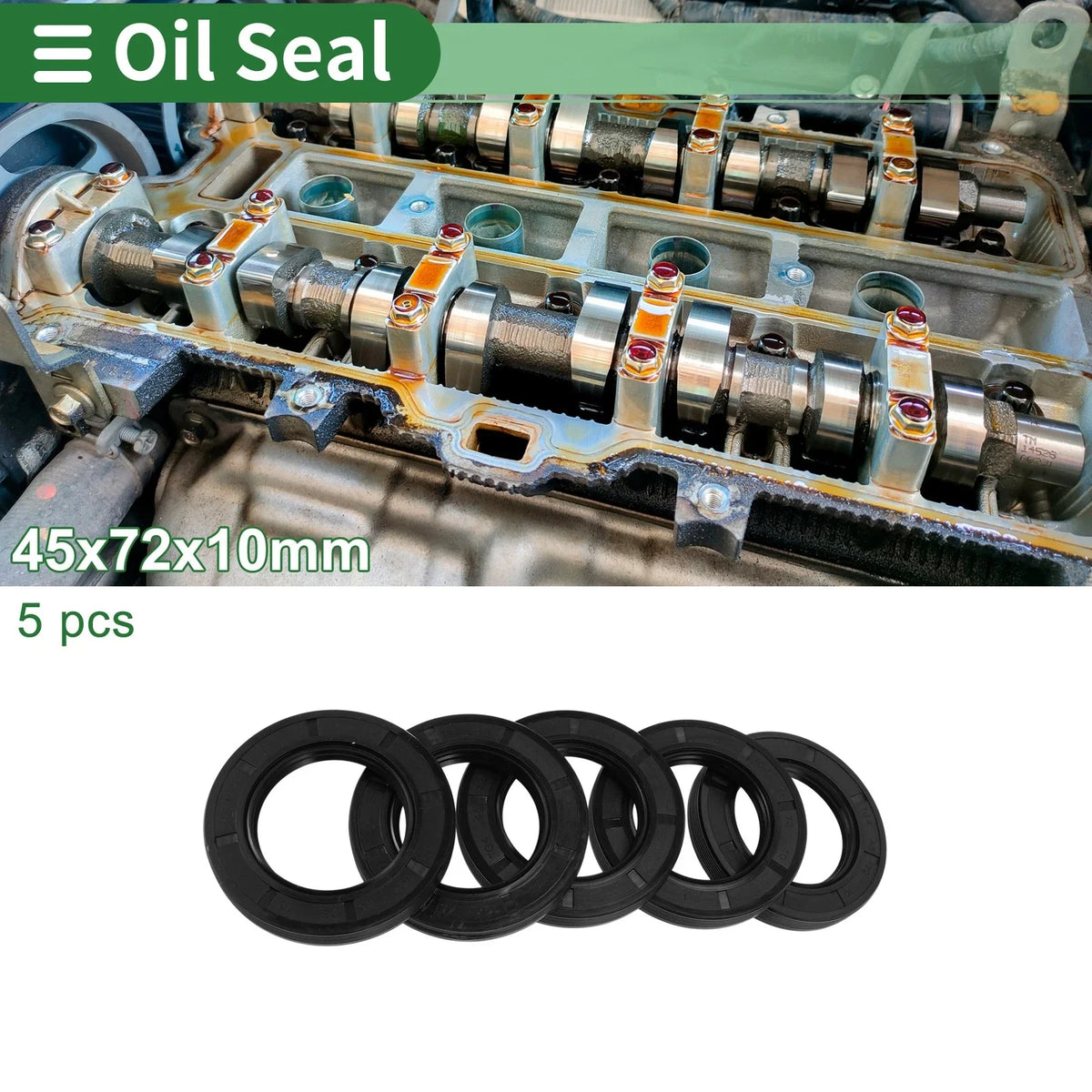 Oil Seal for Various Models (45x72x10mm, NBR Rubber, High Pressure)