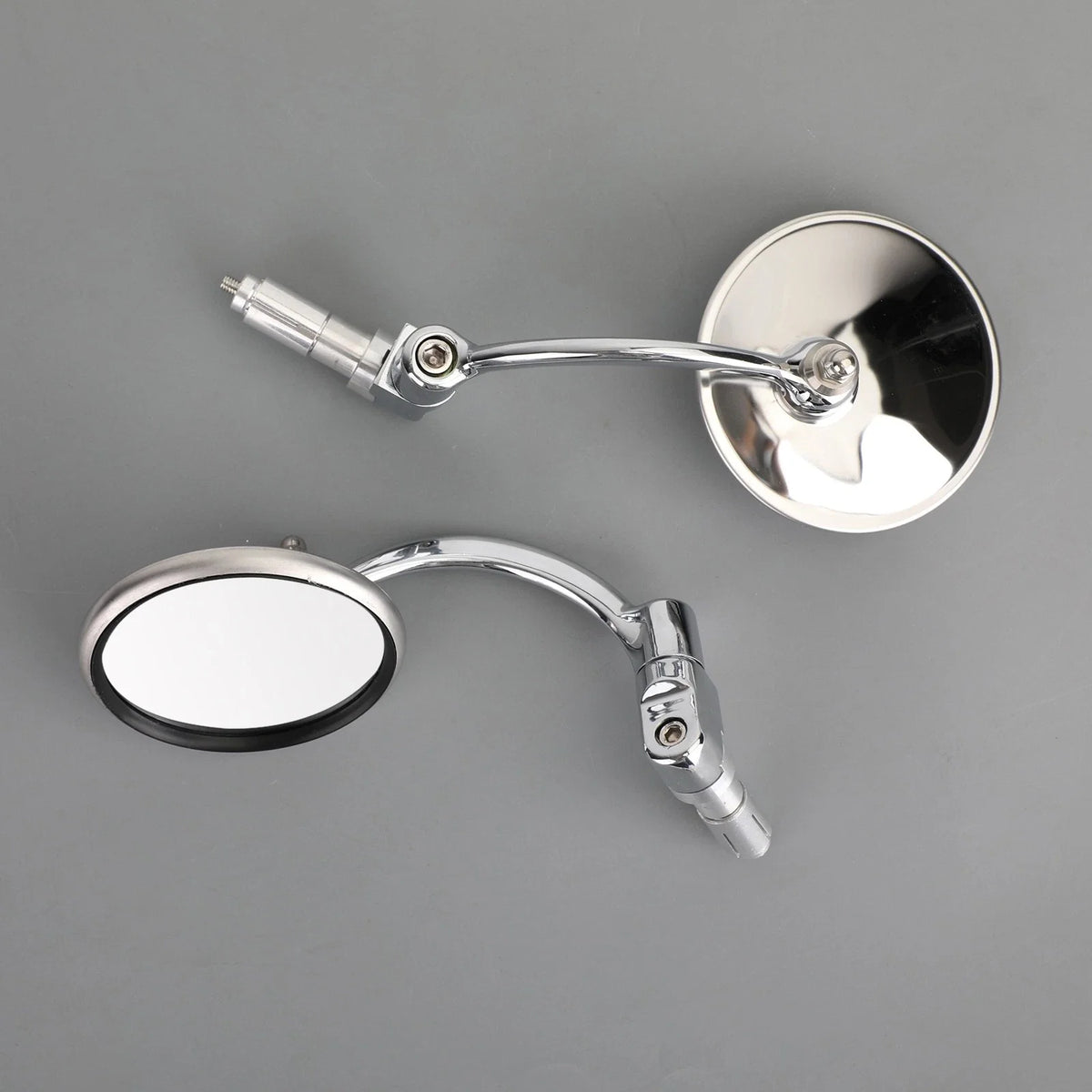 Handlebar End Mirrors for Cafe Racer Motorcycles - Chrome (22mm)