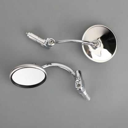 Handlebar End Mirrors for Cafe Racer Motorcycles - Chrome (22mm)