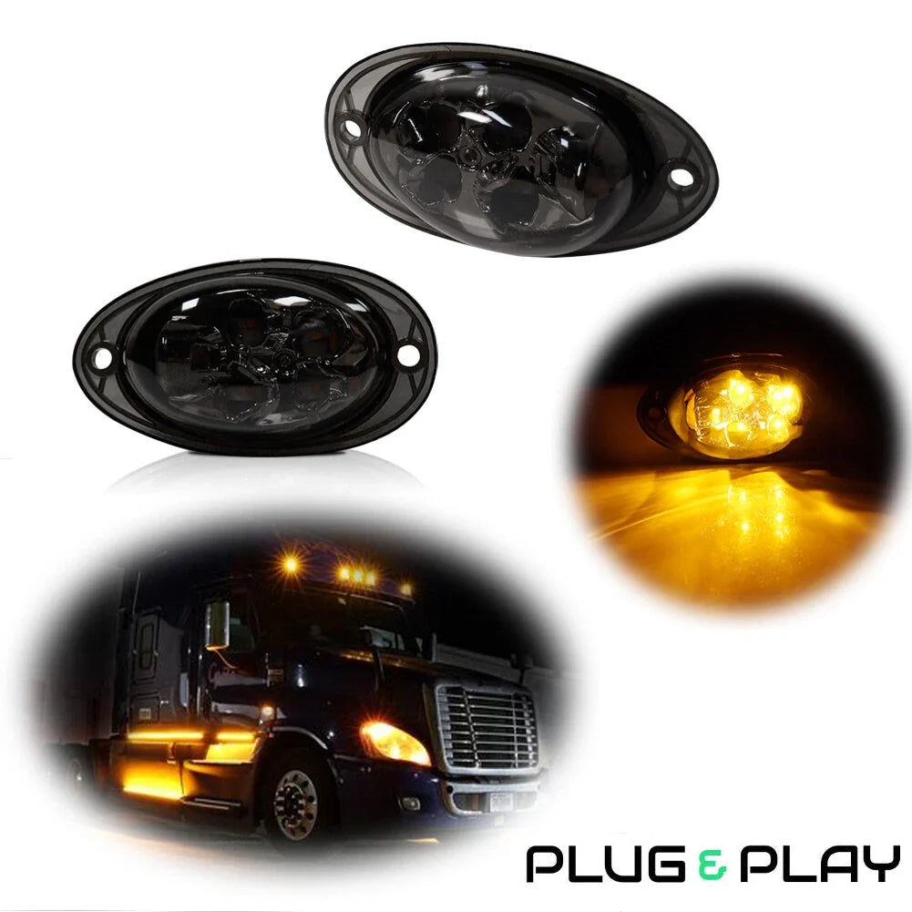 Amber LED Cab Side Marker Lights for Freightliner Cascadia (2008–2017)