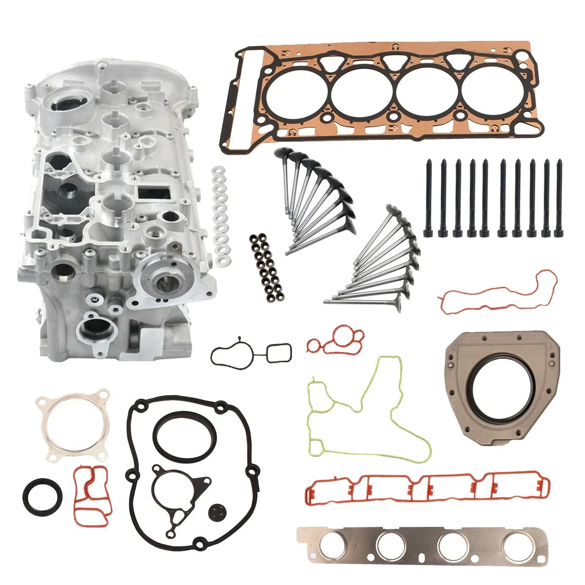 Cylinder Head, Gaskets & Valves Set for VW Passat Audi A3 TT 2006-2013