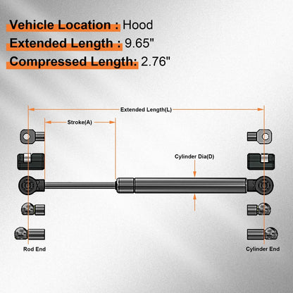 Set of 2 Hood Lift Supports for Explorer Mountaineer 1997-2001