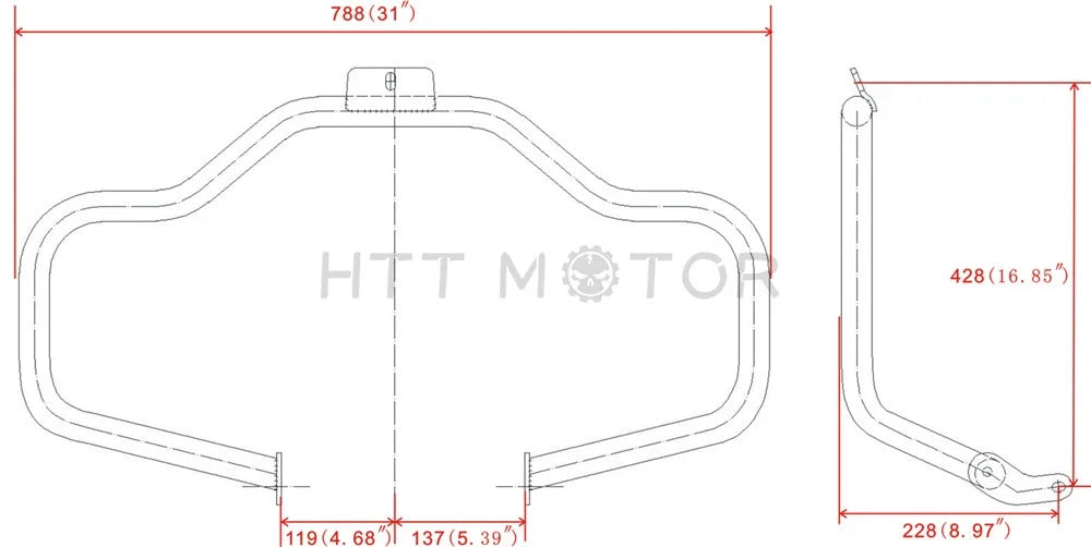 Mustache Engine Guard Crash Bar for FL Softail Harley Davidson (2000-2017)