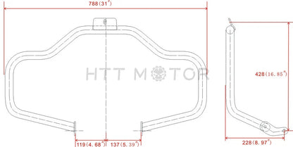 Mustache Engine Guard Crash Bar for FL Softail Harley Davidson (2000-2017)