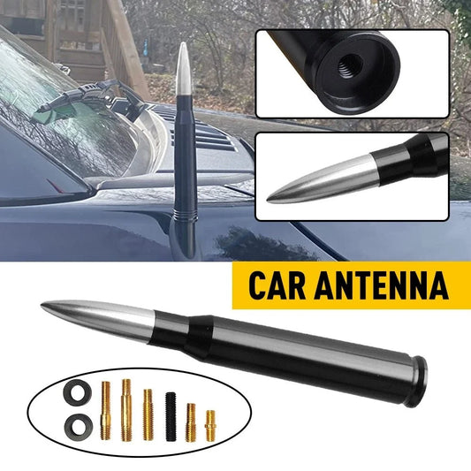 5.5" Bullet Antenna Mast for Chevrolet Silverado 1500 2500 (2014–2023) Black Silver