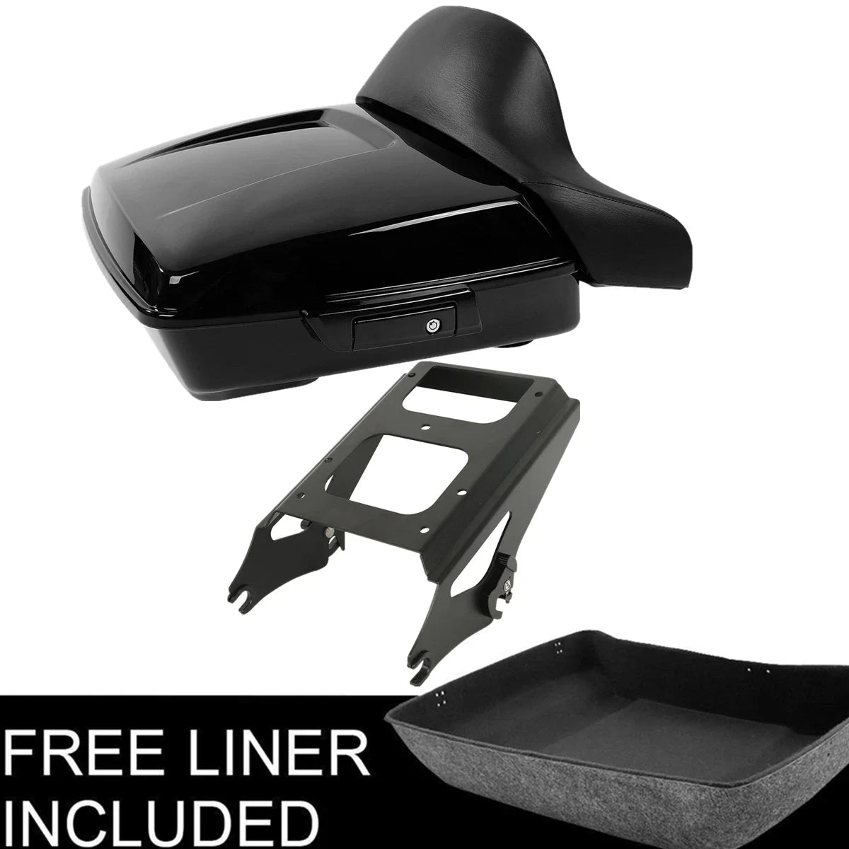 Trunk Backrest Pad Mount Rack for Harley Touring (2009-2013)