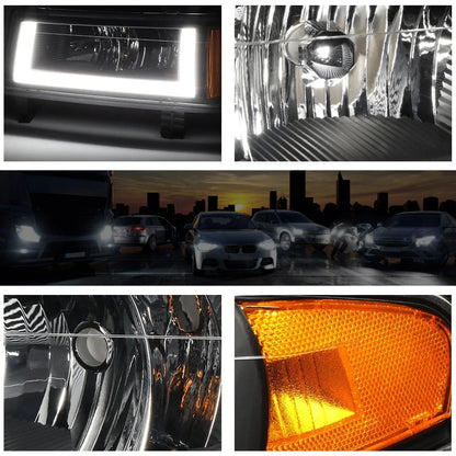 Bumper LED DRL Headlight Black Housing for Chevy Colorado 2004-2012