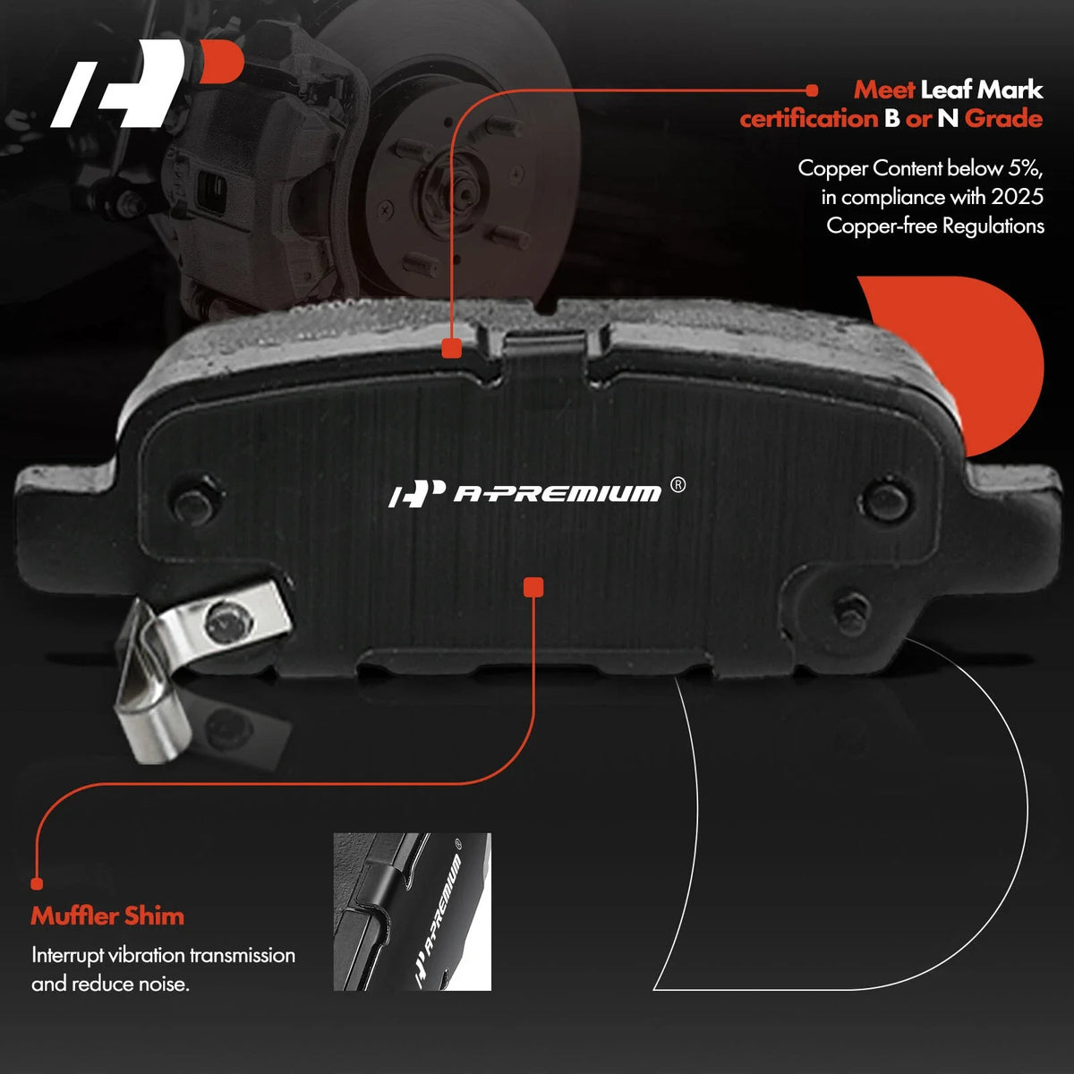 Rear Brake Pads, Rotors & Caliper Assembly for Sentra Juke