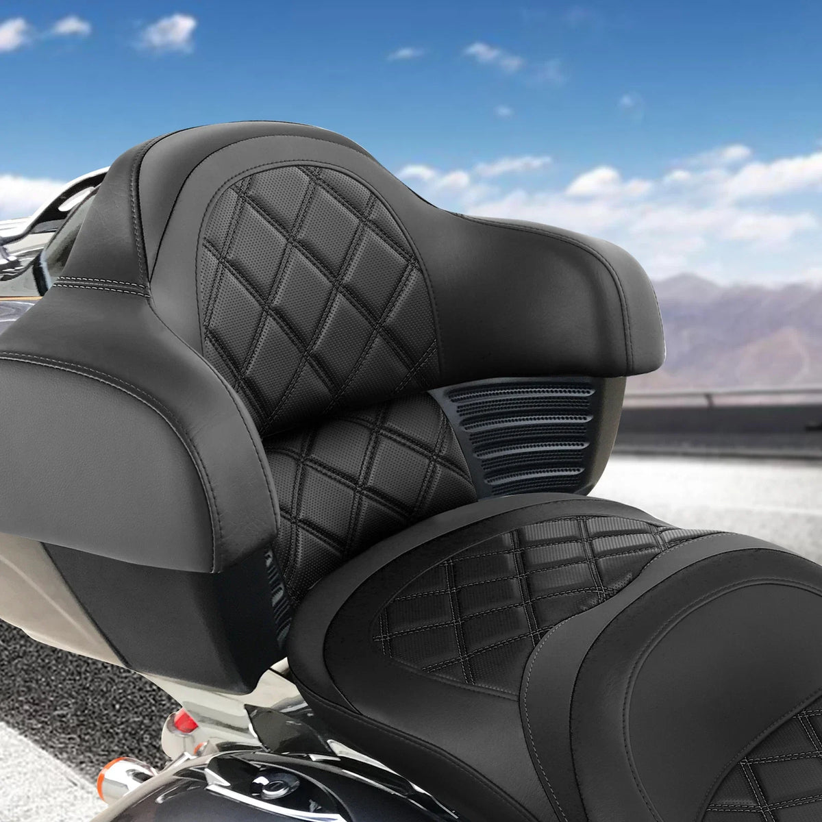 Passenger Backrest for Trunk - Black for Indian Chieftain Roadmaster 2014-2023