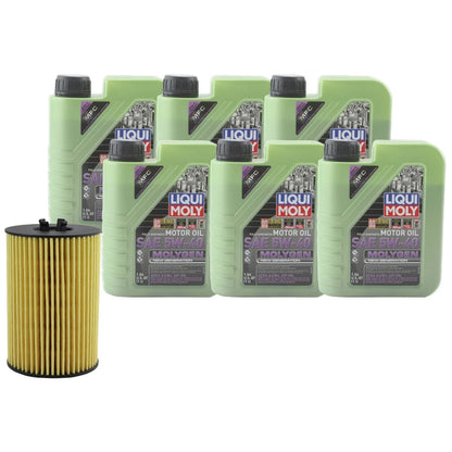 5W-40 Engine Oil Change Kit 6L Liqui Moly Molygen for Golf R 2015-2021
