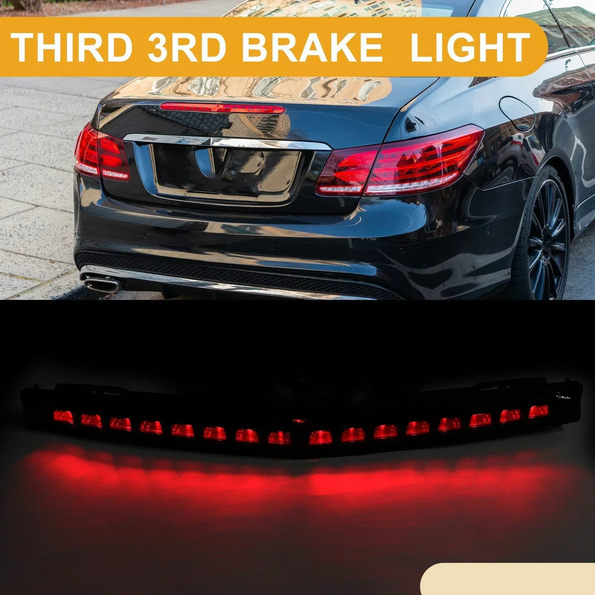 Third Brake Light for 2012-2017 Mercedes-Benz E550 ABS Black 1 x