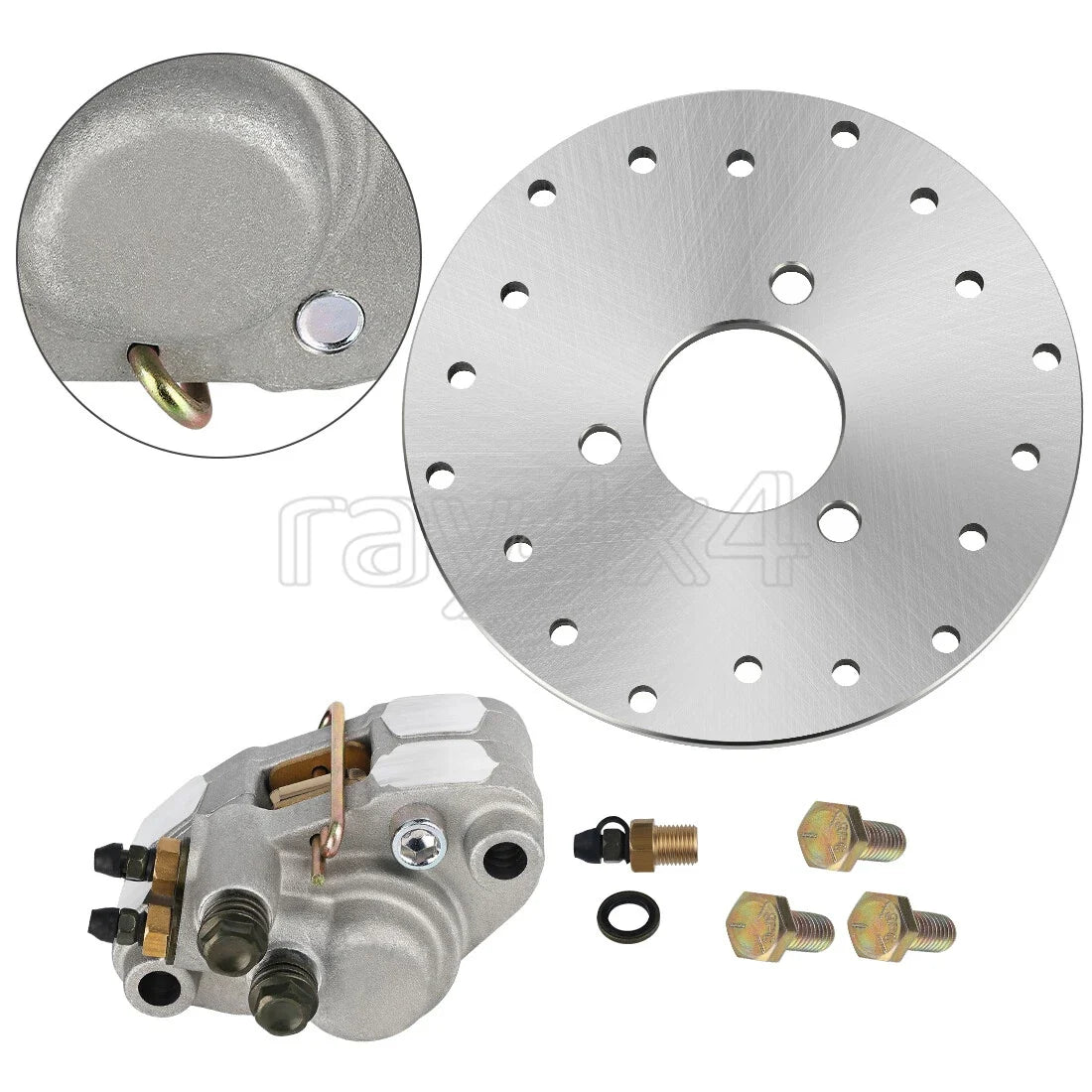Rear Disc Rotor and Brake Caliper Set for Polaris Trail Boss 325 2001-2002