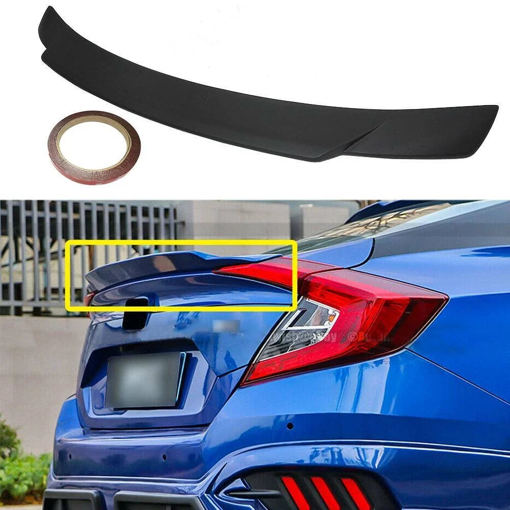 Unpainted Black HighKick Duckbill Spoiler for Honda Civic 4DR (2016–2020)