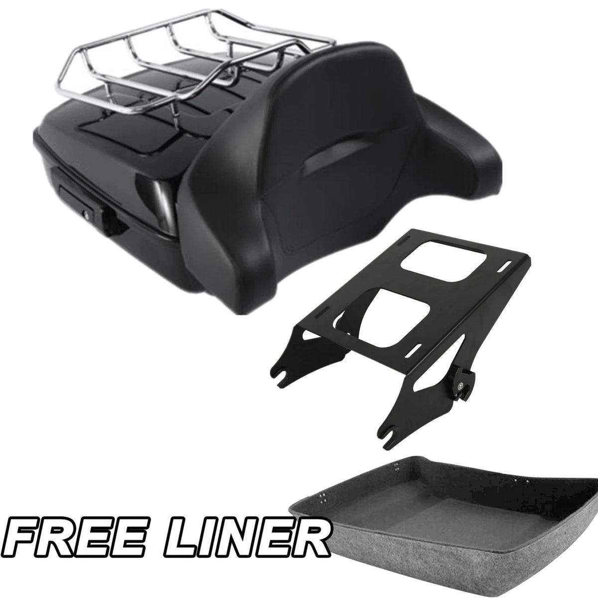 Chopped Trunk Backrest Pad Mount Rack for Harley Touring (2014-2025)
