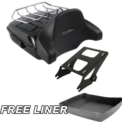 Chopped Trunk Backrest Pad Mount Rack for Harley Touring (2014-2025)