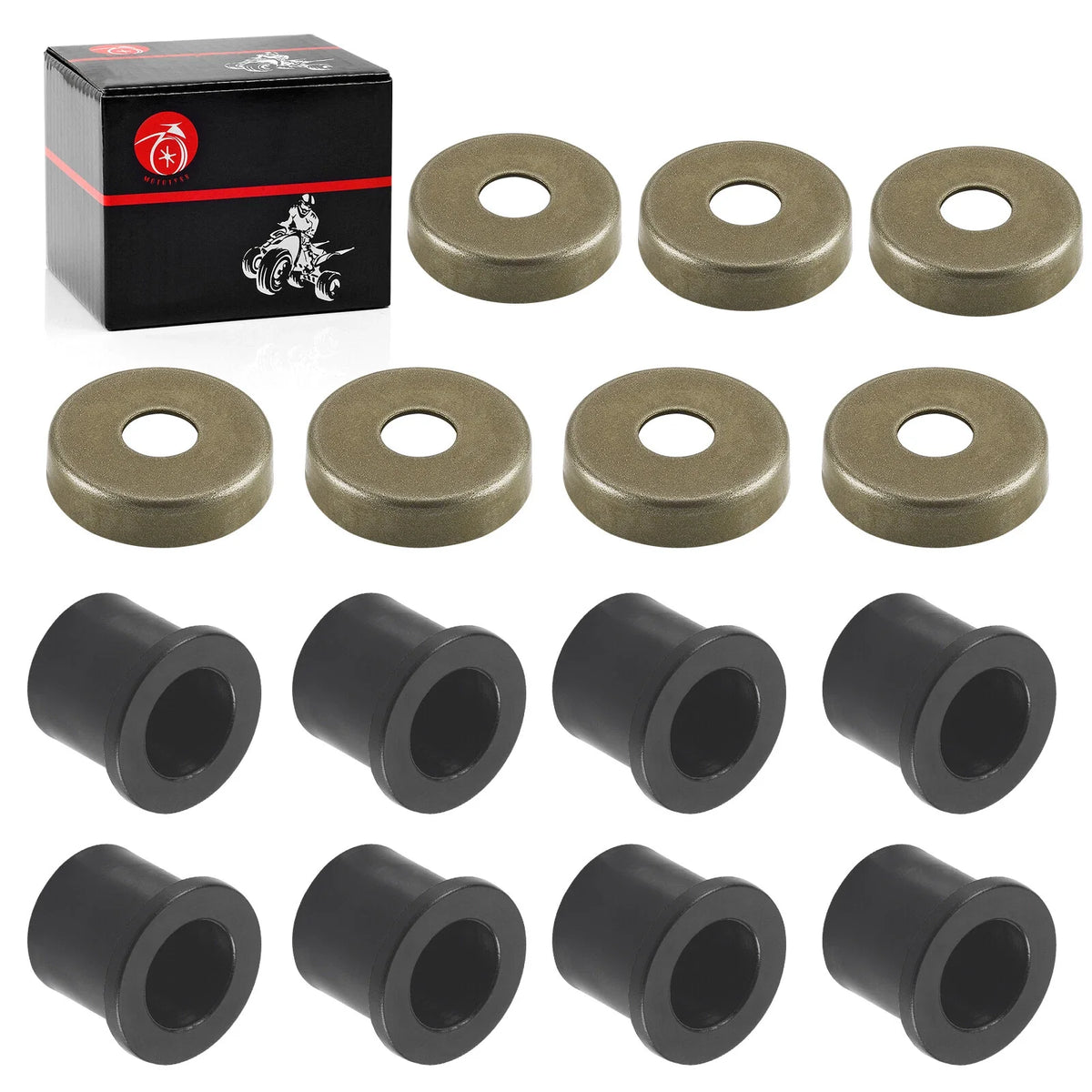 8x Front Control A-Arm Bushing + Cap for Polaris RZR 170 (2009–2021)