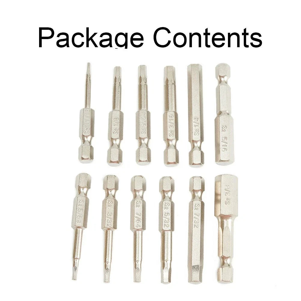 Hex Bit Connector Set for Quick Change Hexagonal Key (1/16 - 3/8 Inch)