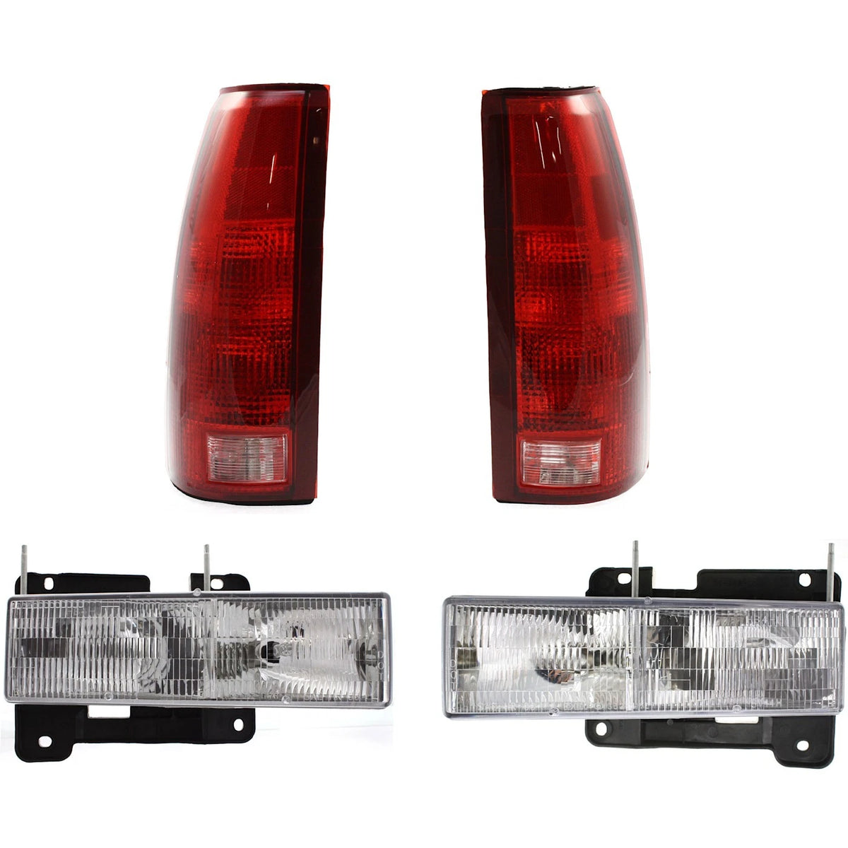 Headlight Kit for Chevrolet K1500 C1500 (1988–1998) LH RH Halogen Bulbs