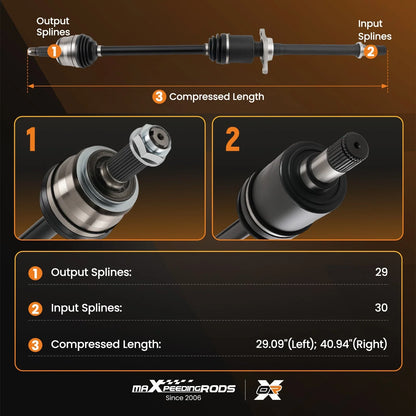CV Axle Shaft Set - 2X for Honda Odyssey 2011–2013