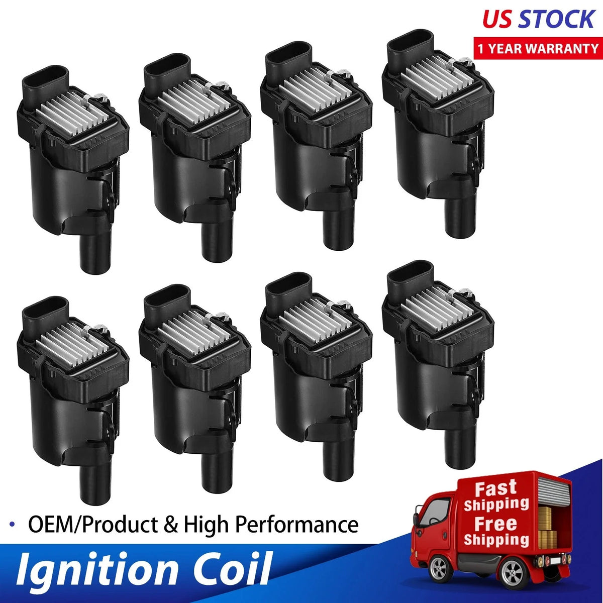 8 Ignition Coils for Cadillac Escalade 5.3L 2002-2005 Models