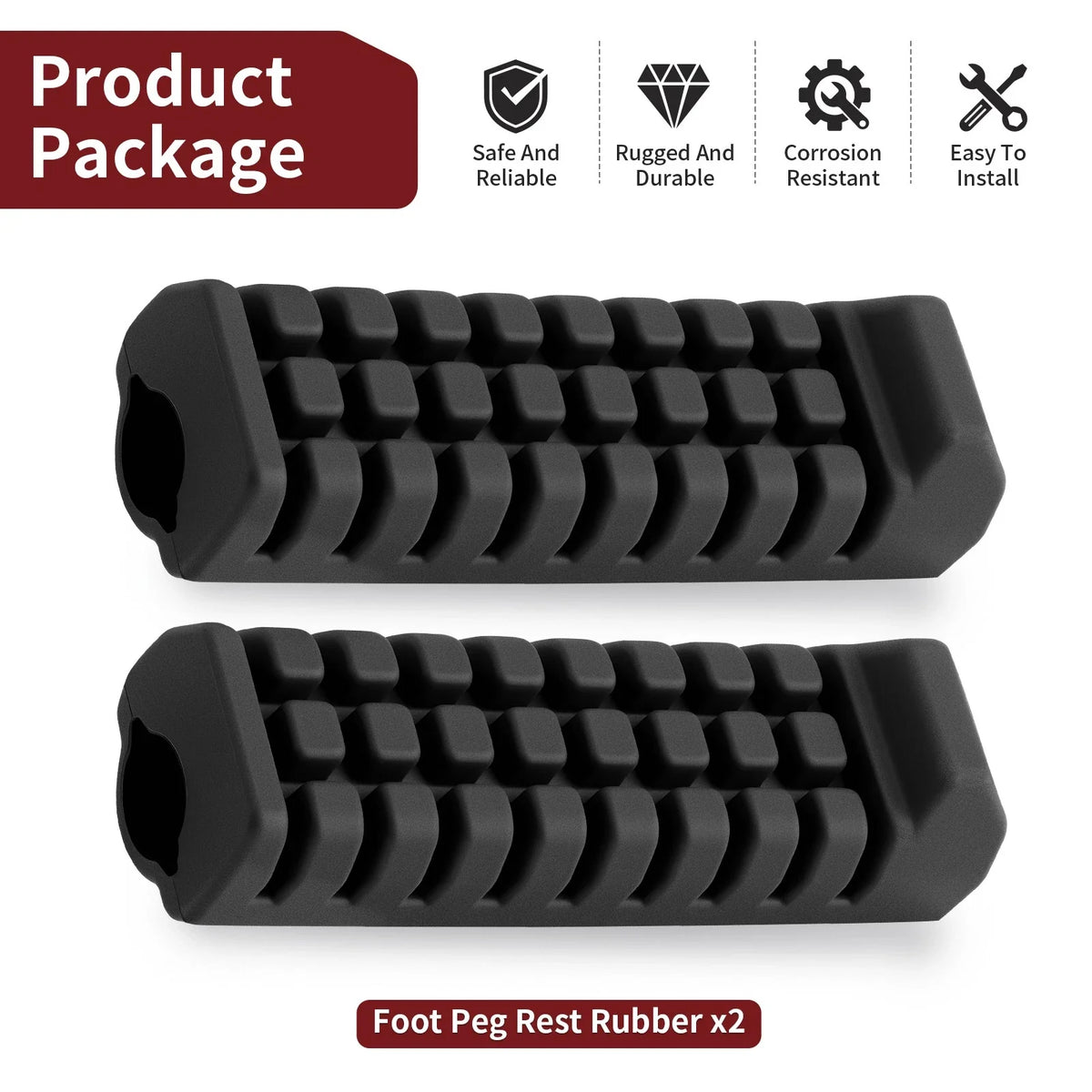 2X Rubber Foot Peg Rest for Suzuki LT80 LT80S QuadSport (1987-2006)
