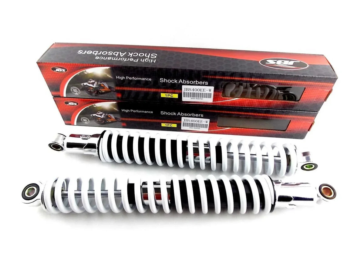 White/Chrome 400mm Rear Shock Absorbers for Honda XL100S
