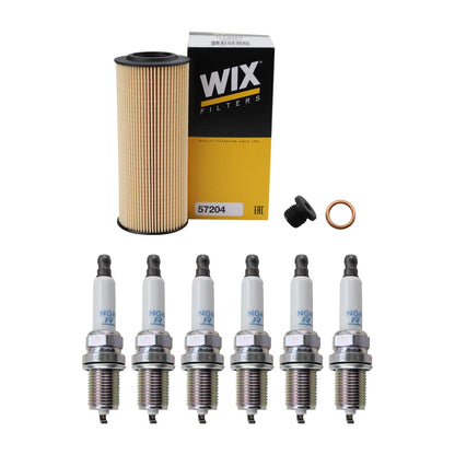Wix Engine Oil Filter with NGK Spark Plugs for Audi A6 A7 A8 Q7 S5 Touareg