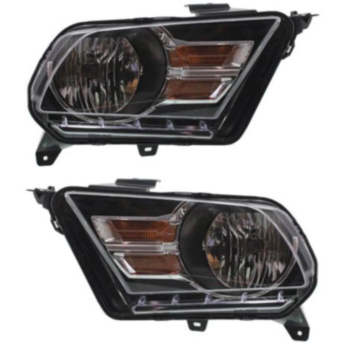 Halogen Headlight Set of 2 for Ford Mustang (2010–2014) LH RH Bulbs