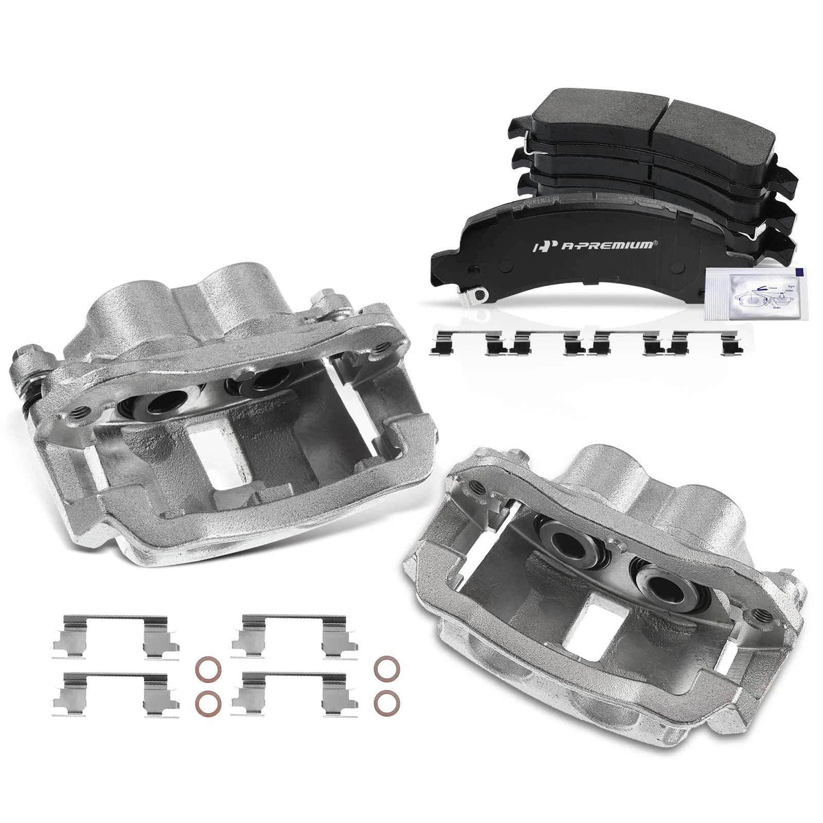 6-Piece Rear Brake Caliper and Pad Set for GMC Savana 2500 & Ford Express 2500