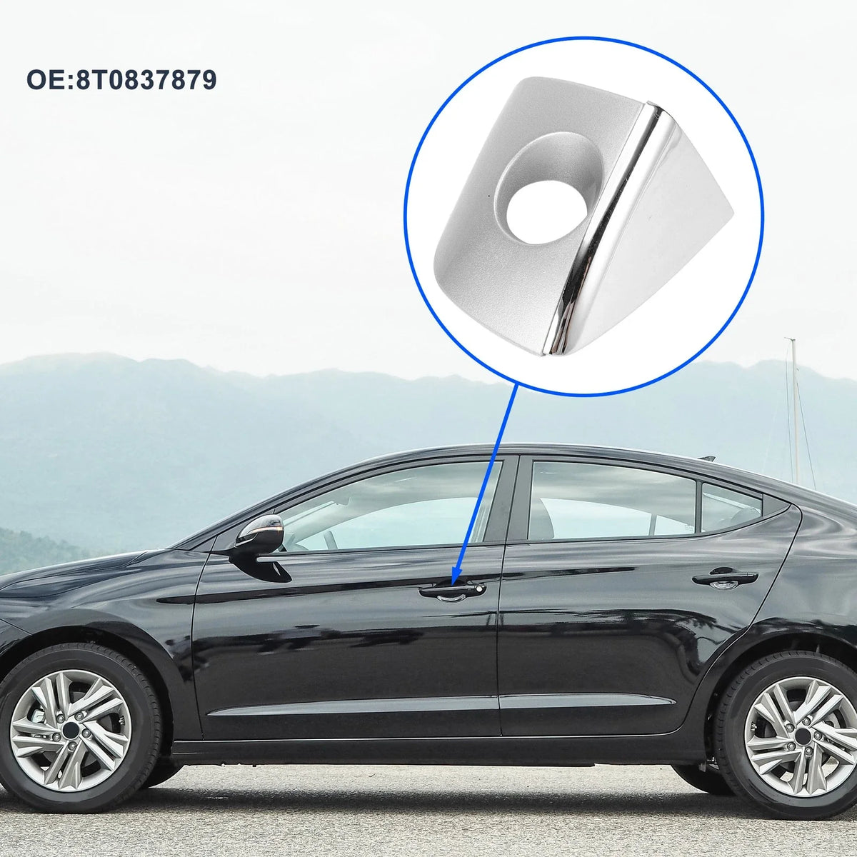Front Left Door Handle Cover Lock Cap for Audi Q5 (2008–2017) No. 8T0837879 Silver