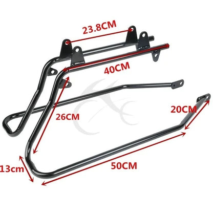 Hard Saddle Bags 5" & Conversion Bracket for Harley Softail 1984-2017