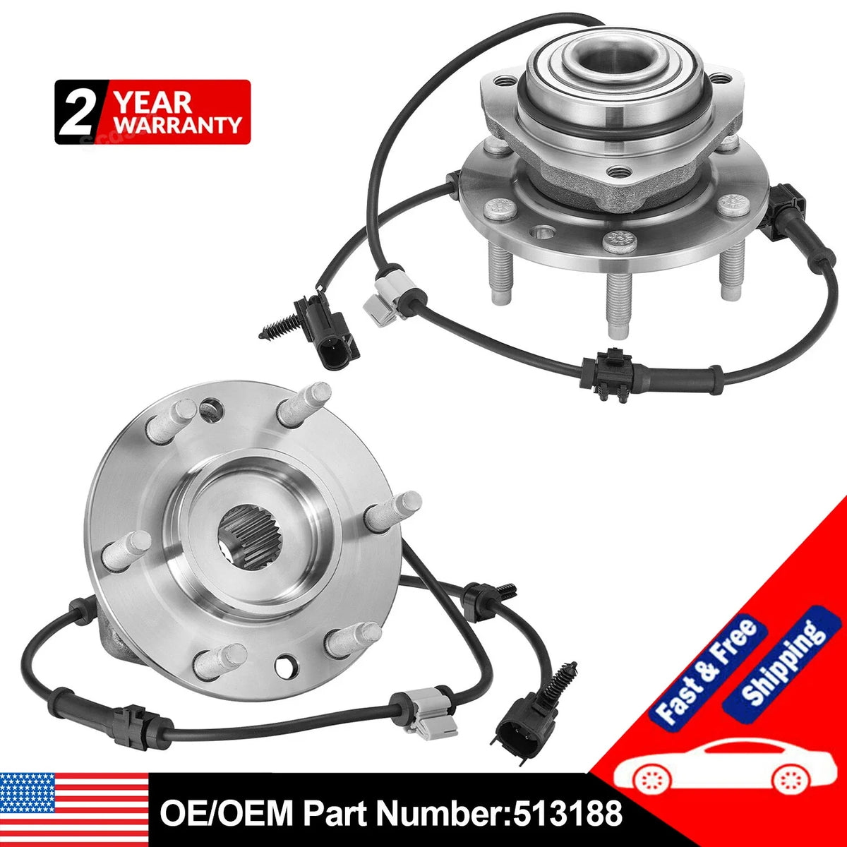 2x Front Wheel Bearing Hubs for Chevy Trailblazer SSR Envoy (1999–2005)