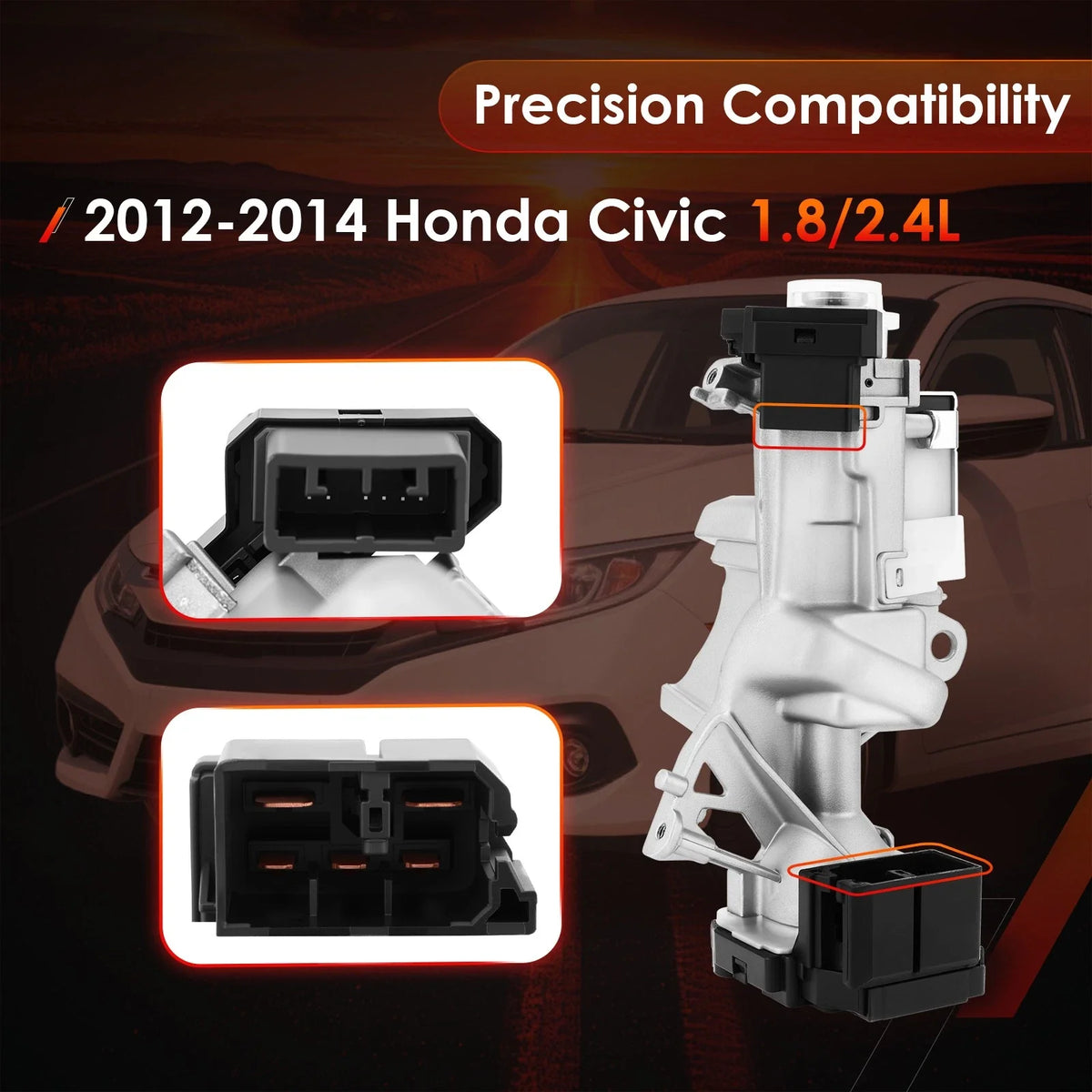 Remote Key Ignition Switch Lock Cylinder for Honda Civic 2012-2014