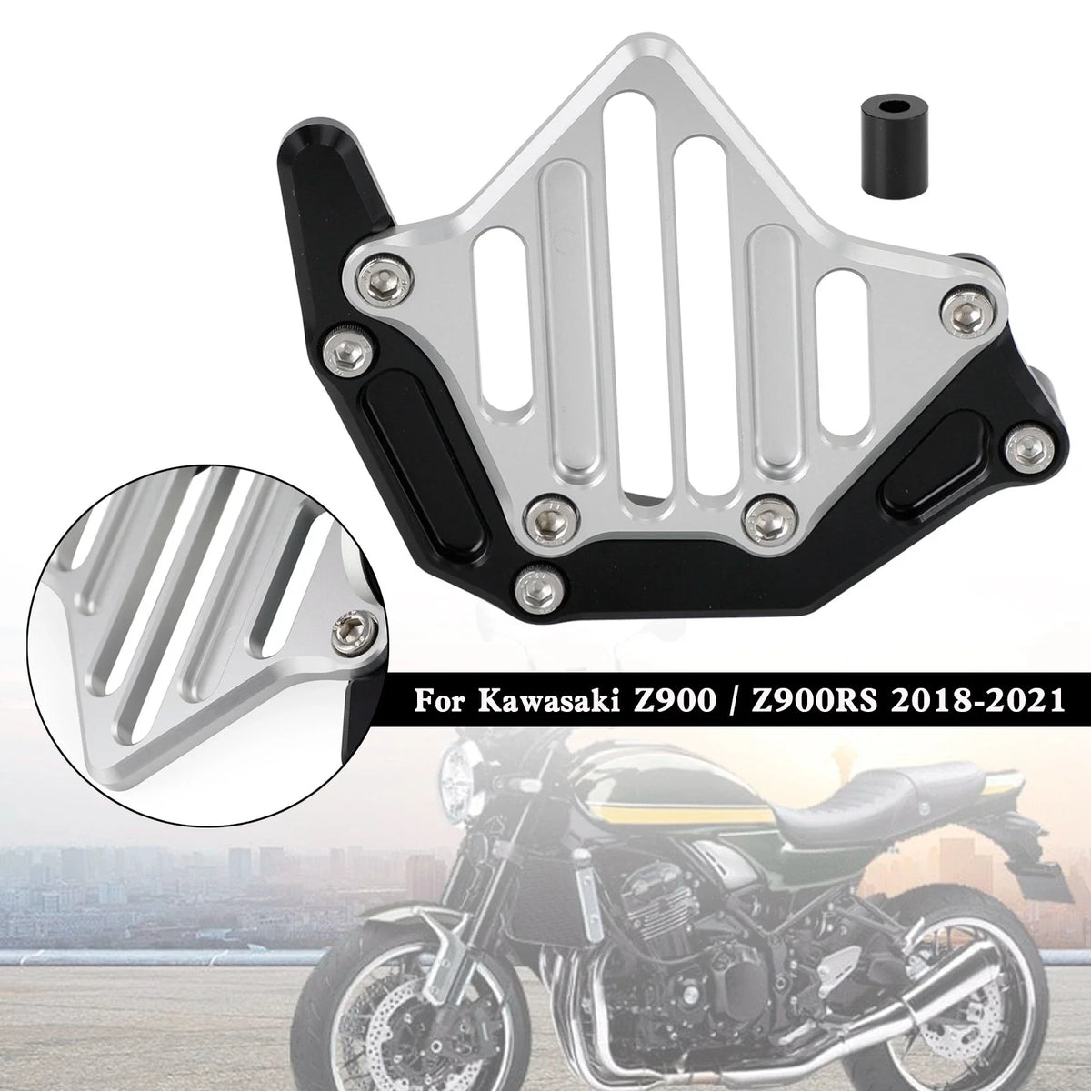 Chain Guard Sprocket Cover Front for Kawasaki Z900 Z900RS (2018-2021) - Silver