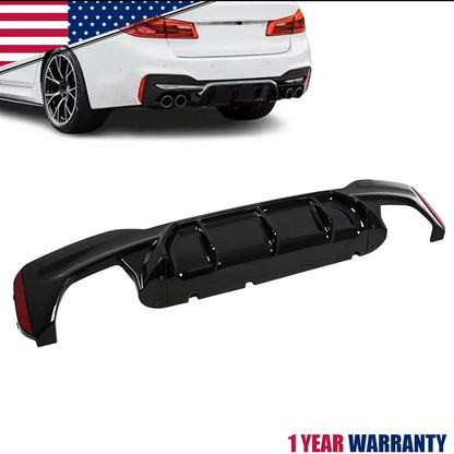 Rear Diffuser M5 Style for BMW 5 Series G30 (2017-2023) Glossy Black