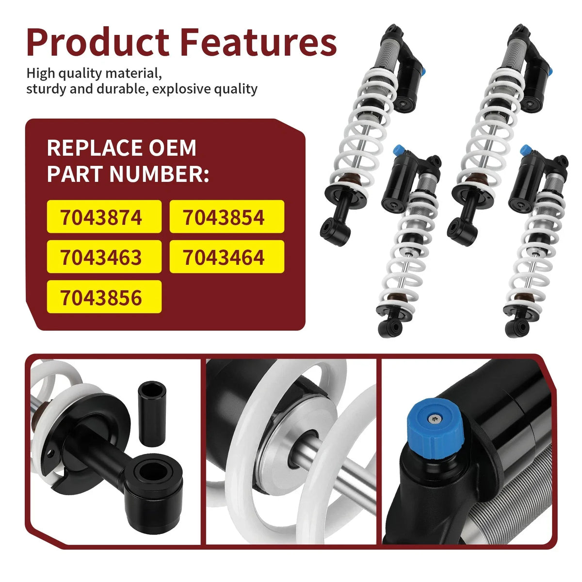 Set of 4 Air Shocks for Polaris Sportsman 850 (2011–2025)