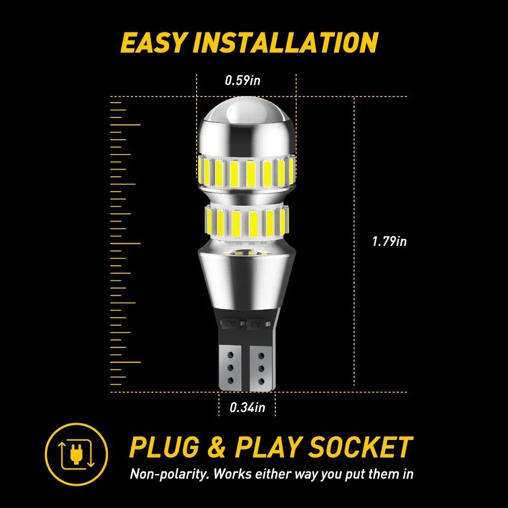 2400 LM T15 921 912 LED Backup Light Bulbs