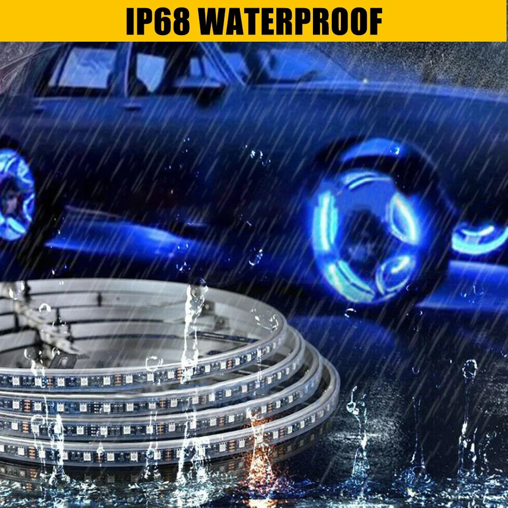 2X RGBW LED Wheel Ring Lights for Car Truck Rim Light (MICTUNING)