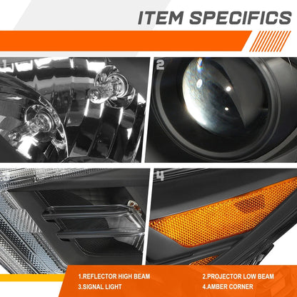 Projector Headlight with Amber LED DRL for Nissan Maxima 2016-2018