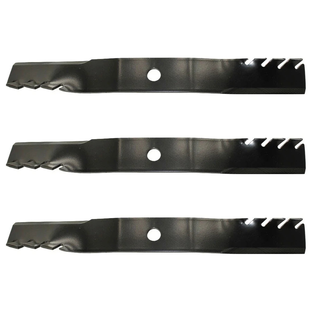 Set of 3 Toothed Mulching Blades for John Deere 2210 2520 3120