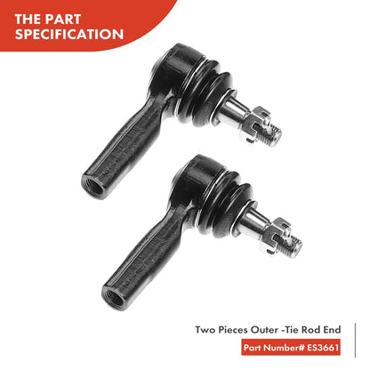 6X Control Arm and Tie Rod End with Ball Joint for Nissan Frontier 1998-2004
