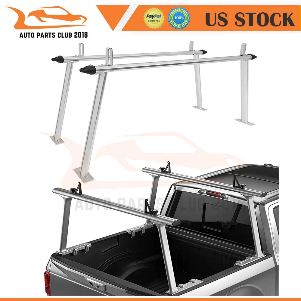71" Silver Aluminum Ladder Rack for Pickup Truck (Fits Most Models)