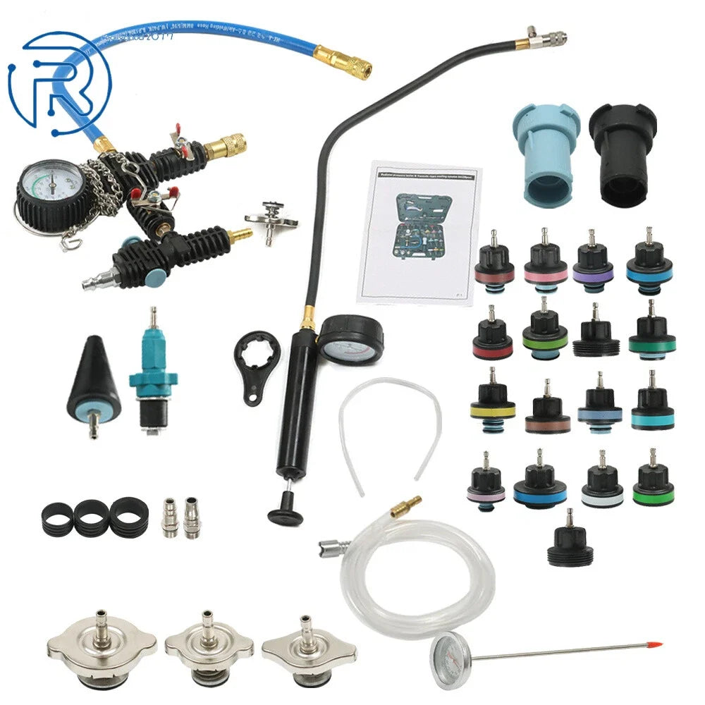 33 PCS Radiator Pressure Tester Vacuum Cooling System Refill Kit Universal