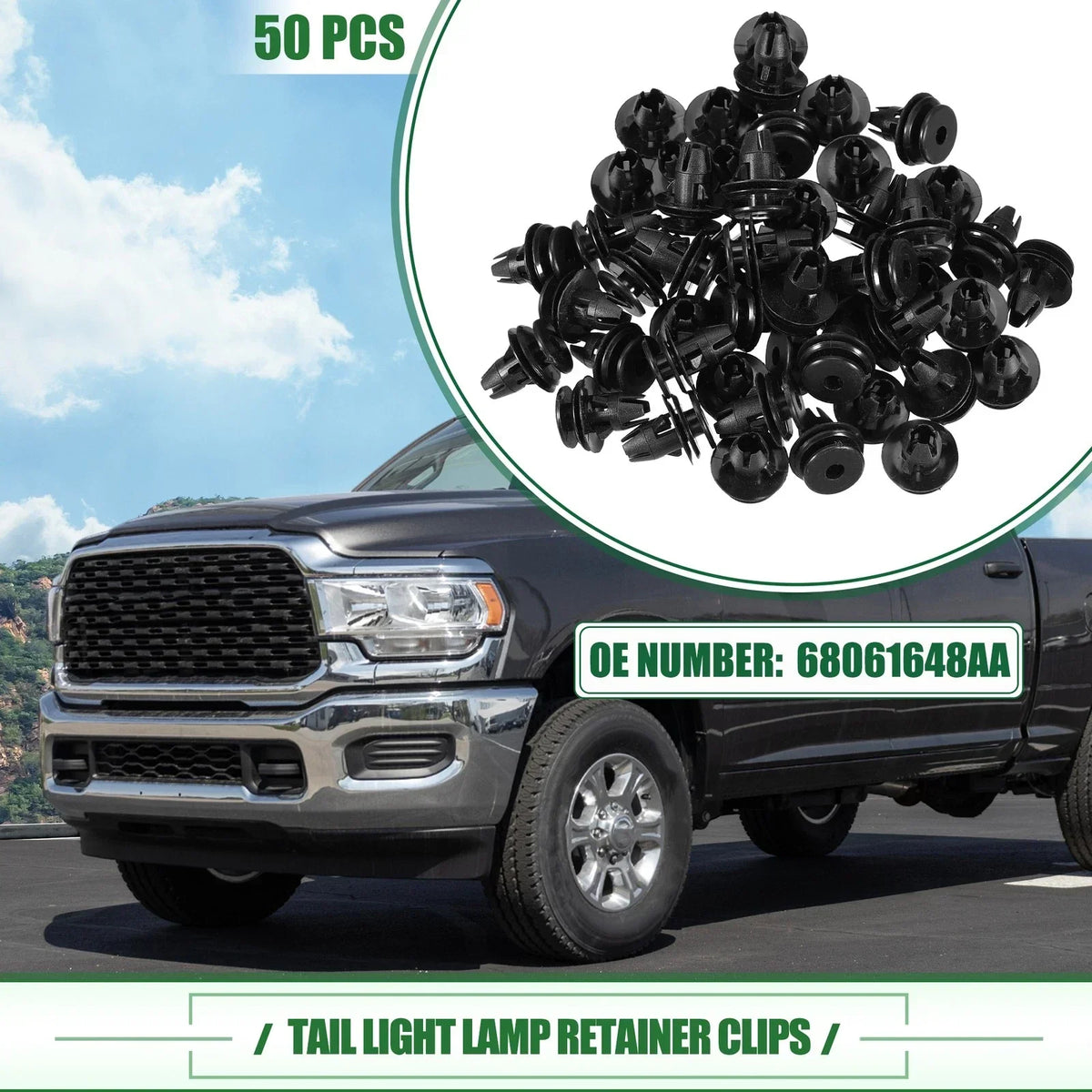 50 Pack Tail Light Retainer Clips for 2019-2023 Dodge Ram 1500