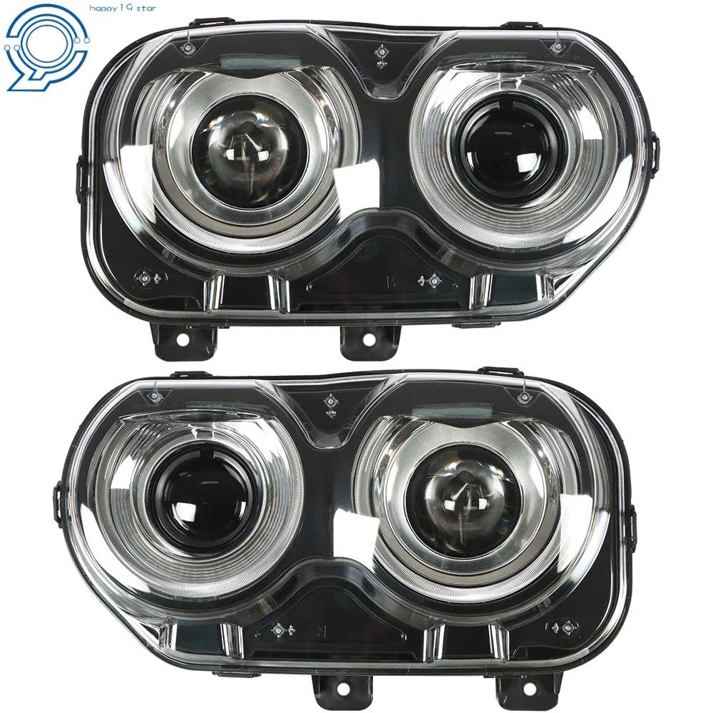 LED Headlights for Dodge Challenger (2015–2018) Black Housing Set