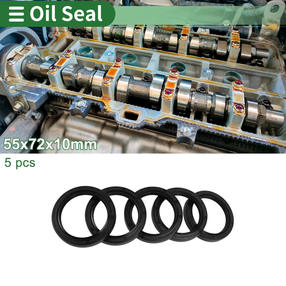 Oil Seal   - NBR Rubber 55x72x10mm