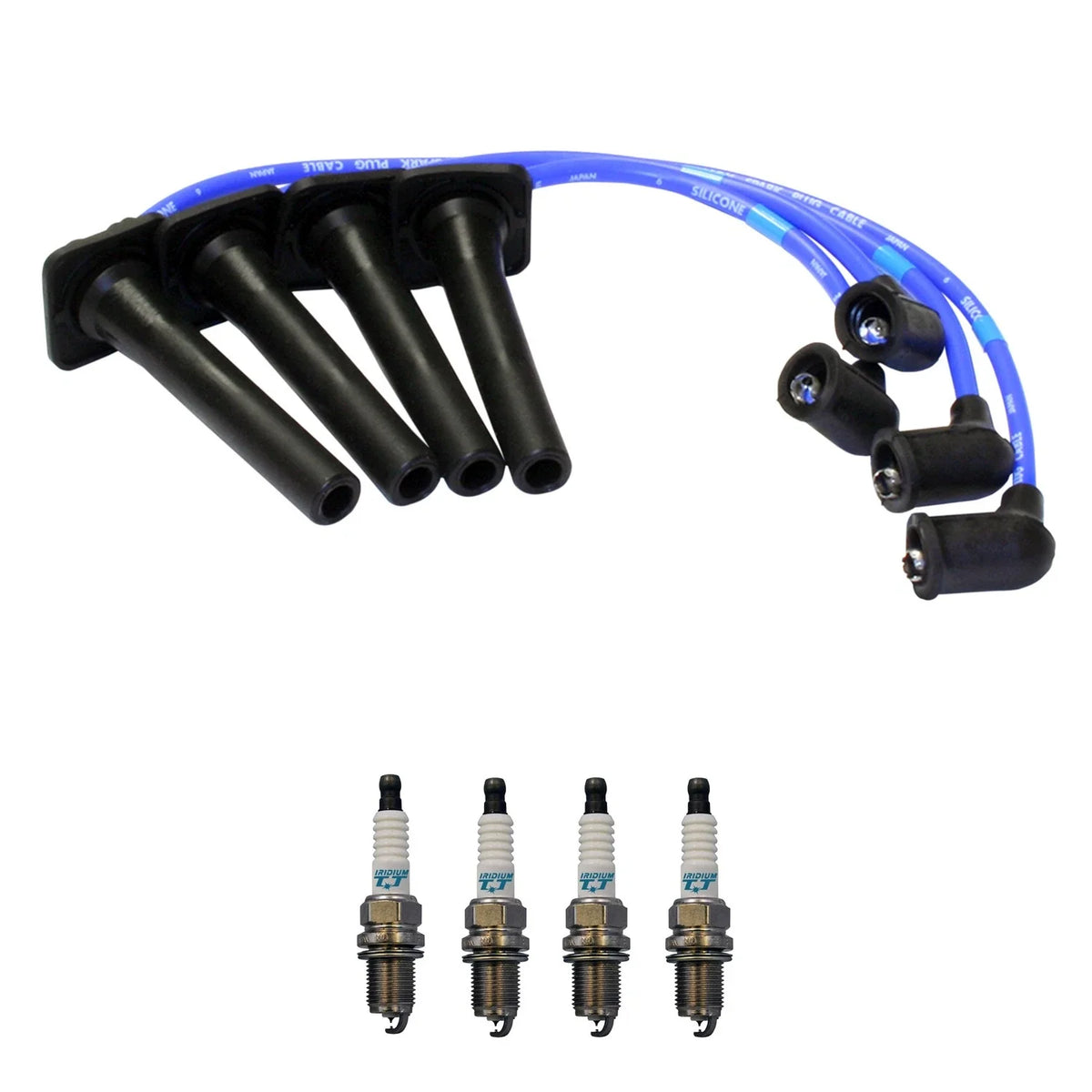 NGK Wire Set & Denso Iridium TT Spark Plugs Kit for Protege ES (1999)